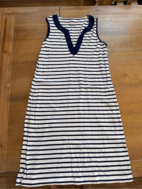 Lands' End Other - Lands' End Navy and White Striped Sleeveless Swim Coverup Dress